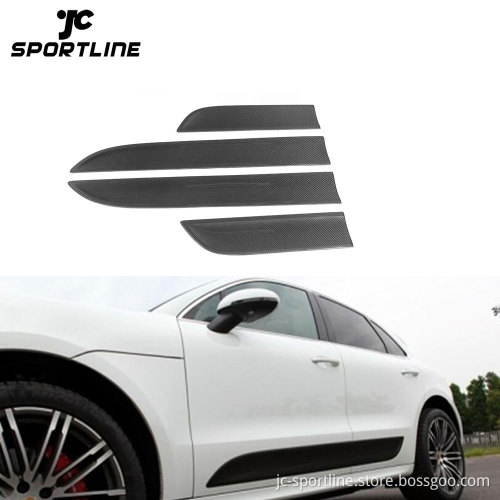 4PCS/SET Carbon Fiber Side Door Trims for Porsche Macan 2014